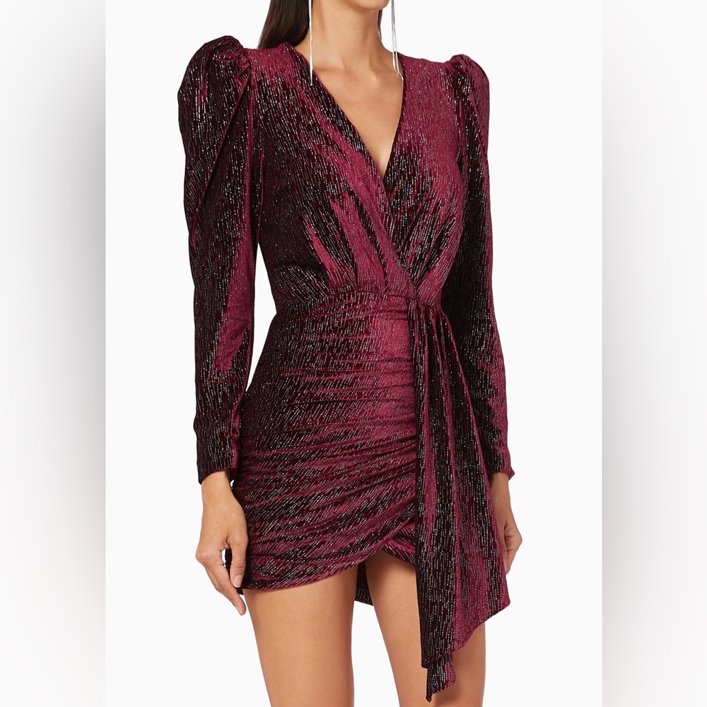 Lavish Alice Ruby Holley Diamante Velvet Wrap Dress